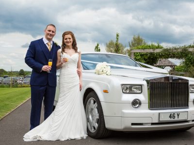 White Rolls Royce Phantom Wedding Car